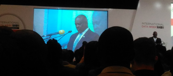 基調講演を行うボツワナ・マシシ大統領